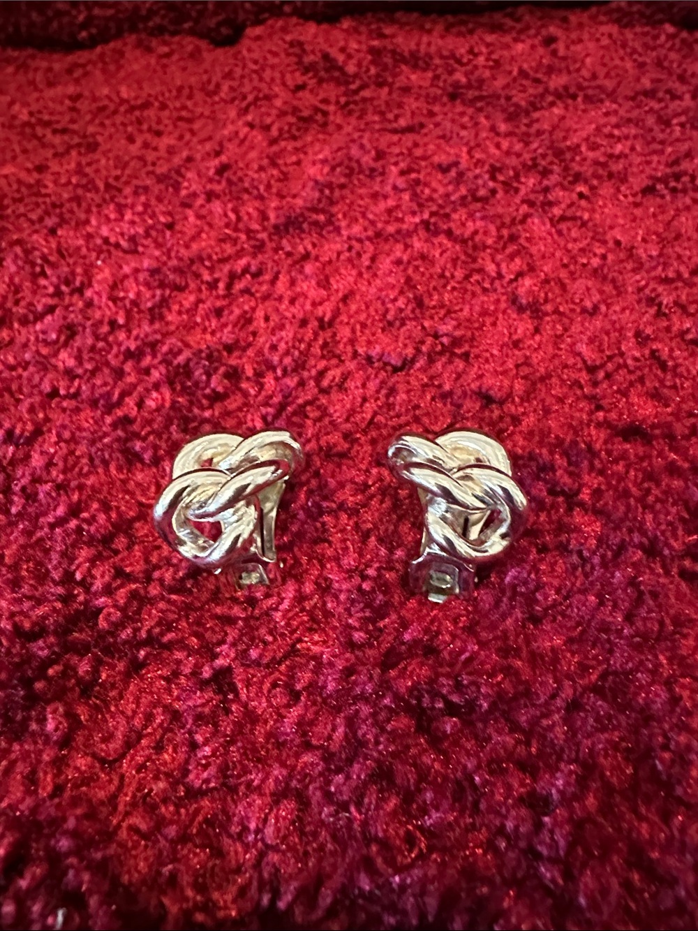 Christian Dior Twisted Knot Clip-On Earrings in Shiny Silver Tone - Picture 2 of 6